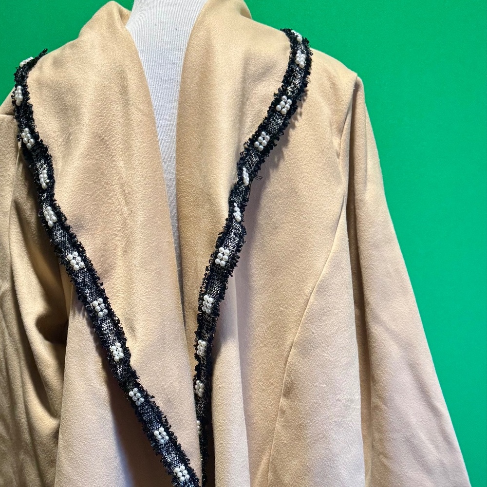 Brushed Cotton Shawl Collar Coat w/Belt